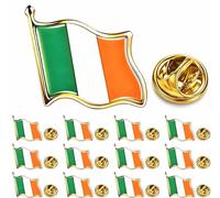 CINFAC 12/25/50PCS Small Metal Ireland flag lapel pin Irish flag pin for Suit Jacket bulk