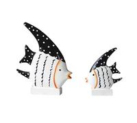 CINGHI LUSSO 2 Pieces Creative Wooden Fish Ornaments Mediterranean Style Ornaments Bathroom Ornaments Beach Accessories Animal Ornaments Nautical Bathroom Accessories Beach Accessories