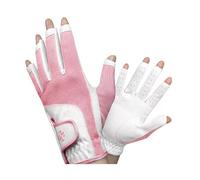 CINGHI LUSSO Adult Golf Gloves Fingerless Women‘s Golf Gloves, Elastic Lycra Fabric,Summer Breathable Ladies Golf Glove A Pair of Left and Right Hands -18-21 (Pink,18)