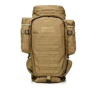 CINGHI LUSSO Military Backpack 70L Nylon Assault Pack Tactical Molle Rucksack with Rifle Case Gun Bag for Shooting Hunting Fishing Hiking Large Army Backpack Outdoor Waterproof (Khaki)