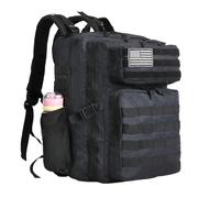 CINGHI LUSSO Tactical Backpack 50L Rucksack for Men Military Backpack Molle Camping Travel Rucksack Large Backpack Outdoor Storage Bag Daysack with Bottle Holder (Black)