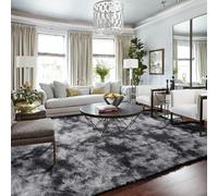 Cinknots Rugs Living Room Fluffy Rug for Bedroom,Baby Nursery&Dorm,Soft Non-slip Large Modern Indoor Shaggy Carpet(Black Grey,250 x 300 cm)