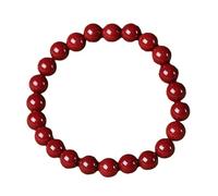 Cinnabar Bracelet for Zodiac Year Purple Gold Round Bead Bracelet for Spiritual Energy and Protection(10mm beads)