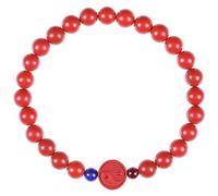 Cinnabar Crystal Bracelet Feng Shui Wealth Bracelet Chakra Gems Taiji Diagram Charm Ying Yang Balance Taichi Strong Tailsman Against Evil Bracelet Money Luck/2101