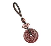 Cinnabar Shan Gui Hua Qian Charm, Feng Shui Chinese Coin Keychain, Good Luck Amulet for Protection & Wealth, Spiritual Gift