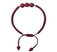 Cinnabar with Six Characters of True Words Red Rope Handmade Woven Talisman