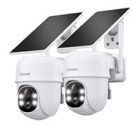 Cinnado 2K Solar CCTV Camera Systems - Security Camera Outdoor Wireless, 2P | PIR Human Detection, Batter Powered, 2-Way Talk, Real-time Alert, Color Night Vision, TF Card/Cloud Storage, IP65, 2.4G WiFi