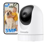 Cinnado 5G Indoor Camera - 5MP Baby Monitor Camera with APP, CCTV Camera, 5G/2.4G Dual-Band 360° Pet Dog Cam, Motion Tracking, 24/7 Recording, IR Night Vision