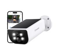 Cinnado Solar Security Camera Outdoor Wireless, 2K Battery Powered CCTV, S1 | PIR Human Detection, Colour Night Vision, TF card/Cloud Storage, IP65 Waterproof, Smart Siren, Real-time Alert, 2.4GHz WiFi