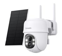 Cinnado Solar Security Camera Outdoor Wireless 2K CCTV Camera Systems House Security, Solar Battery Powered, PIR Detection, 360° Color Night Vision, Siren