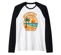 Cinnamon Beach Florida Sunset Raglan Baseball Tee