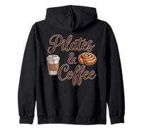 Cinnamon Bun Pilates And Coffee Fitness Wellness Workout Zip Hoodie