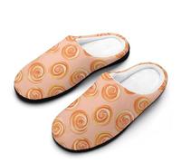 Cinnamon Buns in Peach Men's House Slippers Memory Foam Washable Cotton Slip on Home Shoes