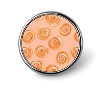 Cinnamon Buns in Peach Round Lapel Pin Button Brooch Tie Badge Elegant Hat Clothing Jewelry Accessories