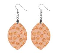 Cinnamon Buns in Peach Women's Wooden Earring Apricot Shaped Dangle Earrings Pendant Jewelry