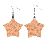 Cinnamon Buns in Peach Women's Wooden Earring Star Dangle Earrings Pendant Jewelry