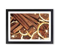 Cinnamon & Orange Framed Print | A2 Oak Framed Wall Art | Ready to Hang | Modern Nature Picture | Living Room Bedroom Lounge Office