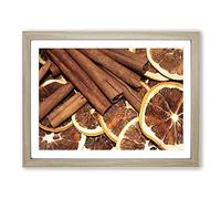 Cinnamon & Orange Modern Framed Print | A4 Oak Framed Wall Art | Ready to Hang | Modern Nature Picture | Living Room Bedroom Lounge Office