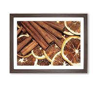 Cinnamon & Orange Modern Framed Print | A4 Walnut Framed Wall Art | Ready to Hang | Modern Nature Picture | Living Room Bedroom Lounge Office
