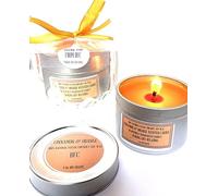 Cinnamon & Orange Scented Soy Wax Candle - Cinnamon & Orange Scented 28 Hours Burn Time 4 Oz 100 Grams Soy Wax Candle Silver Brush Finish Tin. Shipping on 48 Hour Tracked Service