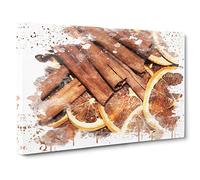 Cinnamon & Orange V3 Canvas Print | Gallery Wrapped 30mm Frame Wall Art | 30x20 inches | Ready to Hang | Modern Still Life Picture | Living Room Bedroom Lounge Office