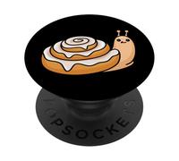 Cinnamon Roll Snail Cute Pastry Animal Pun Art | Funny Cozy PopSockets Adhesive PopGrip