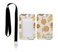 Cinnamon Rolls ID Card Holders with Black Lanyard, Nurse ID Badge Holder, Vertical Name Badges Protector for Doctor, Vertical Cards Protector for Teacher, Bus Driver Accessories Nurse Essentials