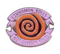Cinnamon Rolls not Gender Roles Cute Cake Pink Metal Enamel Pin Badge LGBT LGBTQ+