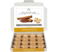 Cinnamon Wax Melts Heart Shaped 16 Pack, Up to 96 Hours Total Fragrance, Cinnamon, Spice & Cedarwood Vanilla Scent, Vegan Soy Wax, Heart-Shaped Melt Cubes, Presentation Gift Box by Spotless Leopard
