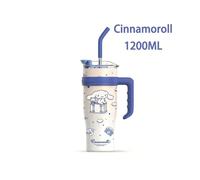 (Cinnamoroll-1200ML) Sanrio 304 Stainless Steel Insulated Cup Large Capacity with Handle Thermos Bottle Cute Hello Kitty Kuromi Melody Holiday Gift