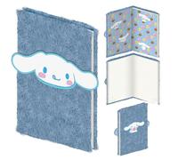 Cinnamoroll Tasty Treat Plush Notebook, Official Licensed Sanrio Soft Cover A5 Journal, Cute Kawaii Writing Notebook for School, Study, Desk Accessories, Collector Gift
