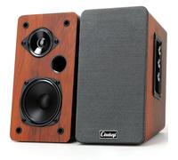 cinnkeyi 50W Wooden Bookshelf Speakers,Active 2.0 Computer Speakers | Bluetooth 5.4, RCA, AUX (3.5mm), USB Inputs | Strong Bass DSP PC Speakers for TV, Laptop, Turntable