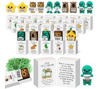 Cinnvoice 100 Set Christmas Small Gifts Bulk for Employee Coworkers Thank You Office Desk Pets Positive Holiday Cute Emotional Support Resin Ornaments Card Box for Adults Women Men (Owl)