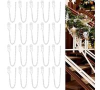 Cinnvoice 20 Pcs Christmas Garland Ties Clear Plastic Banister Garland Ties 10 Inches Decorative Reusable Soft Anti Scratch Garlands Hanger for Mantel Fences Home Xmas Holiday Craft Wrapping