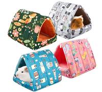 Cinnvoice 4 Pcs Guinea Pig Hideout, Guinea Pig Bed Tunnel, Rabbit Washable Small House Cage Accessories for Bunny Hedgehog Mouse Chinchillas Hamsters Ferrets Bearded Dragons Rats (Wonder Tale,7.9 in)