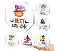 Cinnvoice 6 Pcs Halloween Acrylic Award 3.94'' Costume Trophy Plaques Halloween Party Supplies Award Funny Trophies for Costume Prizes Car Party Favors School Gifts