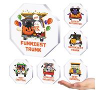 Cinnvoice 6 Pcs Halloween Acrylic Award 3.94'' Trunk or Treat Trophy Plaques Halloween Party Supplies Award Funny Trophies for Trunk or Treat Prizes Car Party Favors School Gifts