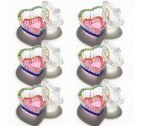 Cinnvoice 6 Pcs Nails Tips Dappen Dish with Lid Acrylic Crystal Liquid Powder Monomer Dish Heart Shaped Glass Cup Glassware Tools Nail Polish Remover Holder for Art Professional Home Use, Rainbow