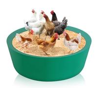 Cinnvoice Chicken Dust Bath Tub Ring 25" D x 5.9" H, Bottomless Design PE Chicken Coop Cleaner Container for Farms, Lawn, Yard and Ducks, Quails(Green)