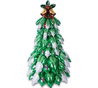 Cinnvoice Giant Christmas Balloon 4d Christmas Tree with Base Balloon Large Decorative Winter Holiday Party Decorations Novelty Standing Decor for Xmas New Year Birthday Party Supplies (Bell)