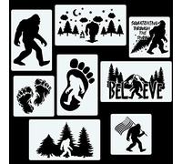 CINPIUK 8PCS Bigfoot Stencils Painting on Wood, Reusable Sasquatch Templates for Christmas Home Decor DIY Art Crafts, Assorted Sizes