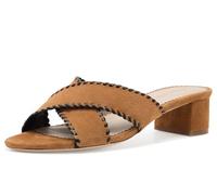 Cinq à Sept Amanda Criss Cross Suede Sandals, Black/White, 9 UK