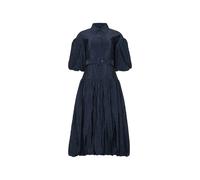 Cinq A Sept Daliah puff-sleeve belted midi dress - Blue 00-0-2-4-6-8-10-12-14-16
