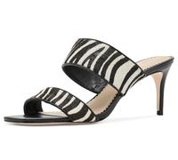 Cinq à Sept Sutton Zebra Haircalf Sandals, Black, 7 UK