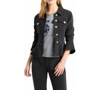 Cinq à Sept womens Dahlia Denim Scrunched Seraphine Jacket, Charbon, XXS