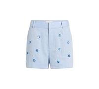 Cinq à Sept Women's Pearl Disty Linen Suiting Tora Short, Blue Hydrangea, 8