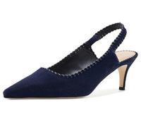 Cinq à Sept Women's Sylvie Suede Slingback Pump, Navy, 8.5 UK