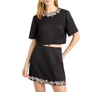 Cinq à Sept Womens Tumbling Flowers Adona Top, Black, M