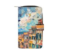 Cinque Terre and Pisa Tower Funny Wallet Credit Card Holders Large Handheld Coin Pockets Bag