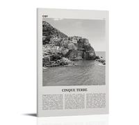 Cinque Terre Black And White Seaside Canvas Poster Decoration Painting Living Room Wall Art Bedroom Painting Wall Print Art Painting Modern Home Boy Room Print Painting Girls Holiday Wall Picture